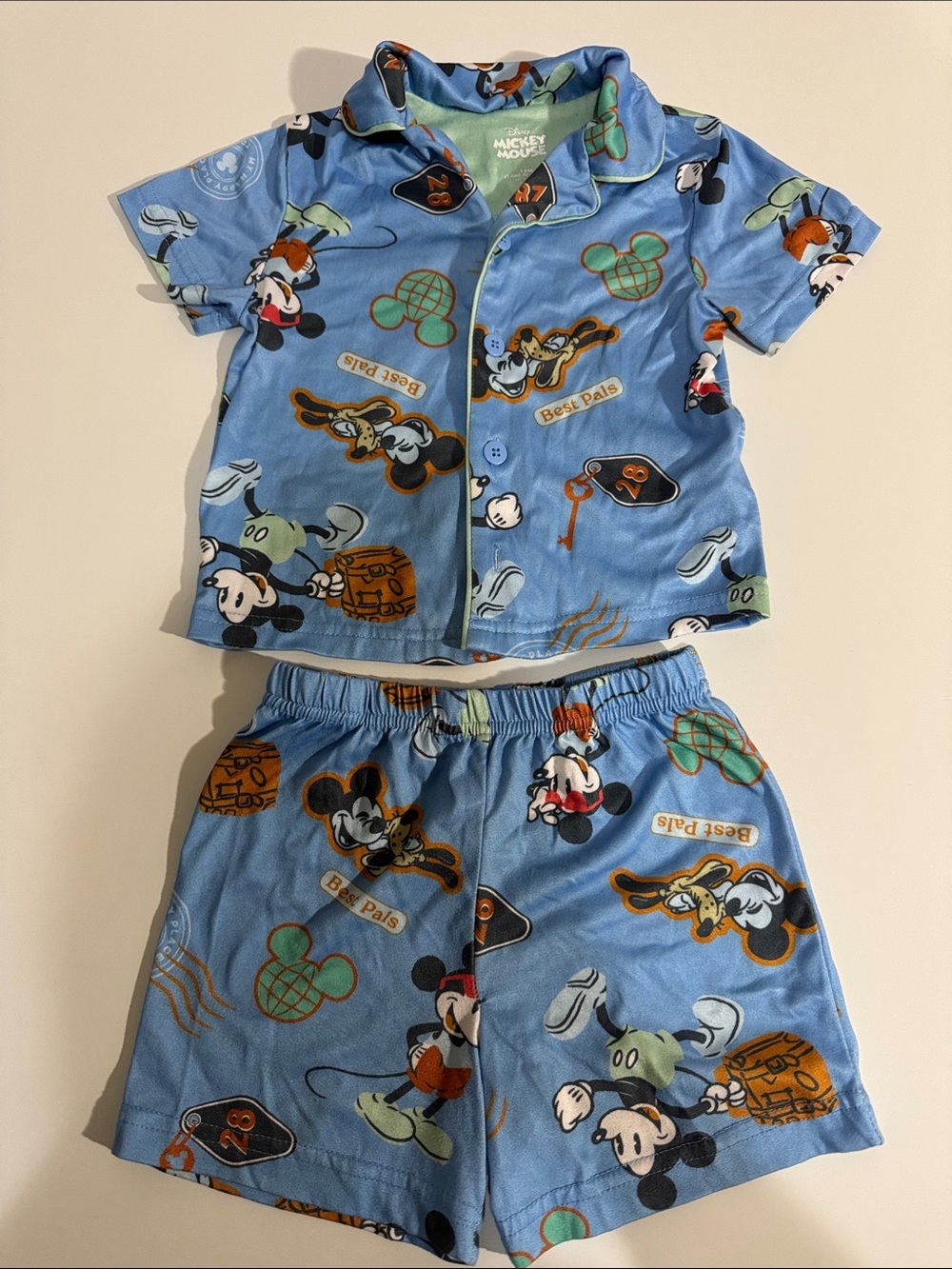 Disney Blue Mickey & Friends Short Pajama Set